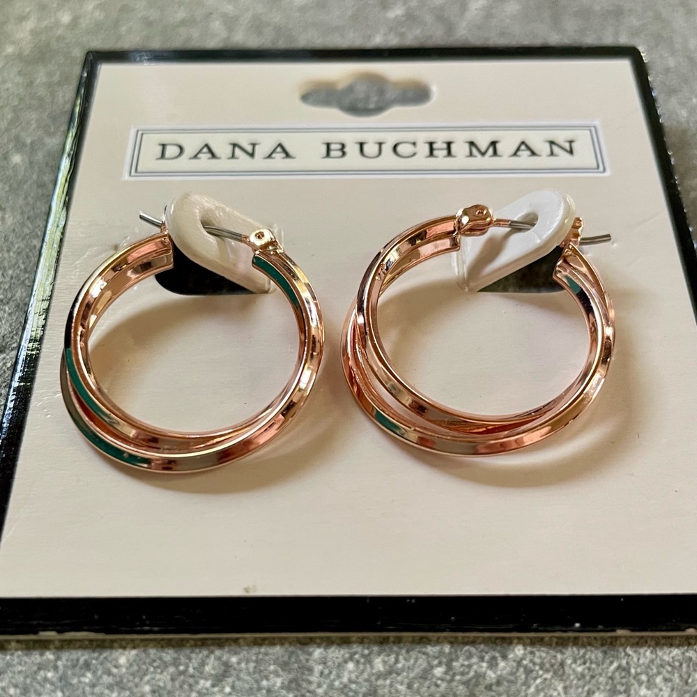 New Dana Buchman Gold Hoop Earrings